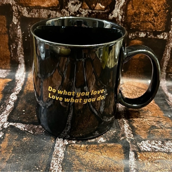 Life is Good Coffee Tea Mug Black Yellow Do What You Love, Love What You Do - Picture 3 of 8
